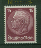 dt. Reich Mi # 488 postfrisch 15 Pfg. Hindenburg Wasserzeichen 2 (48088)