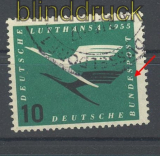 Bund Mi #  206 I 10 Pfg. Lufthansa gestempelt 190(21157)