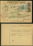 dt Reich Auslands-Paketkarte Mi # 85, 88 + 91 I (11243)