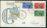 Zypern Mi #  215/17 Ersstagsbrief FDC Europa 1962 (51119)